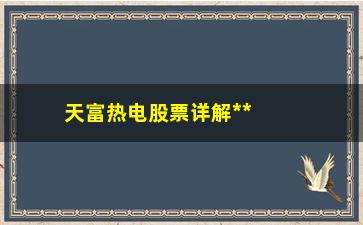 “天富热电股票详解**竞价抓涨停